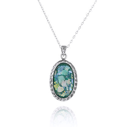Classic Elegant Roman Oval Roman Glass Pendant